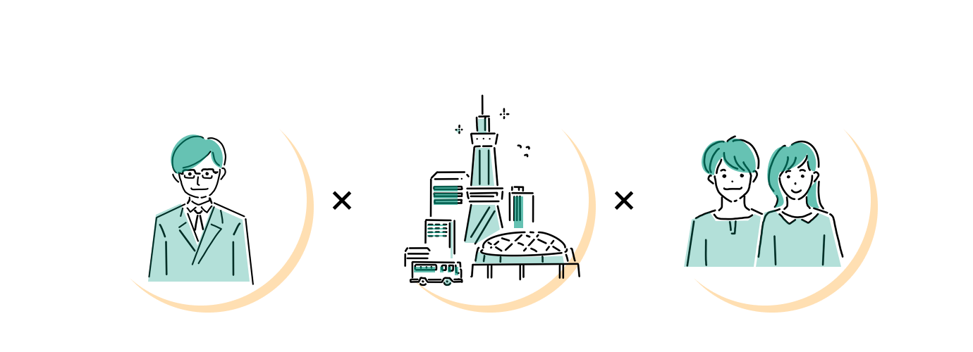 企業・社会・学生のイメージ