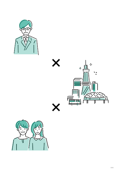 企業・社会・学生のイメージ